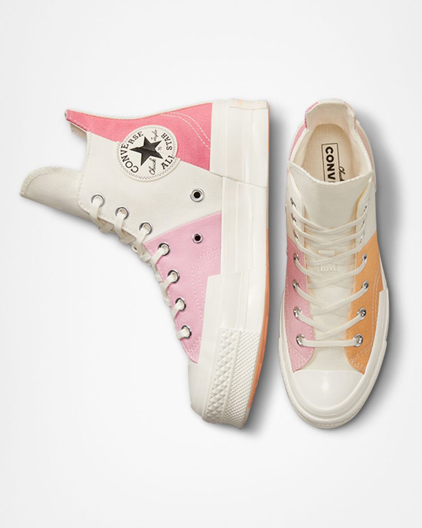 Tenisi Inalti Dama Converse Chuck 70 Plus Color Candy Bej Portocalii Roz | RO DVLAY174